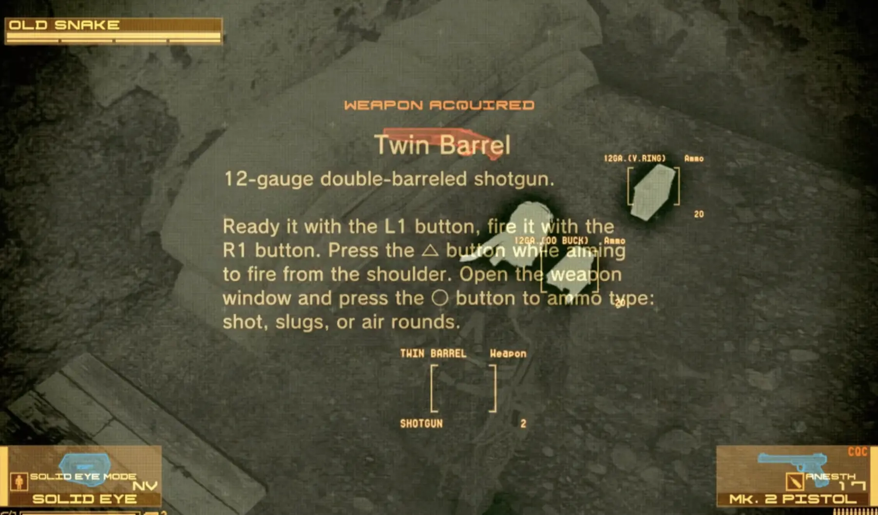 Twin Barrel Shotgun acquired in MGS4 Act 2