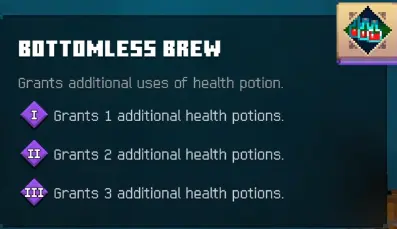 Bottomless Brew enchantment in Minecraft Dungeons II
