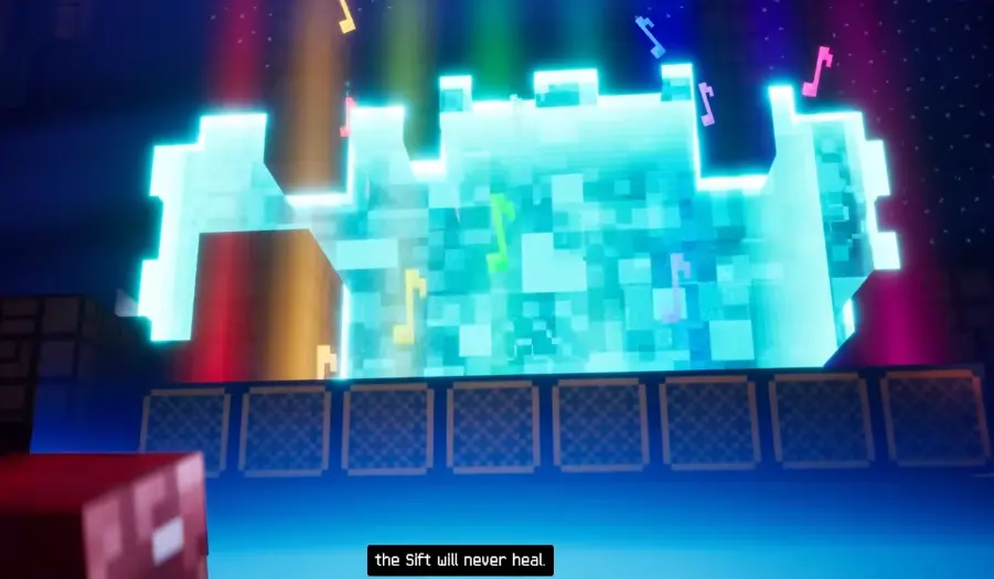 Final portal draining the Sift in Minecraft Dungeons II