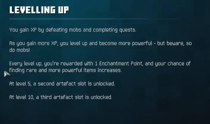 Minecraft Dungeons II level rewards showing Artifact slot unlocks