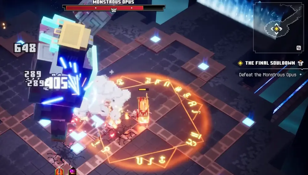 Monstrous Opus final boss during The Final Souldown in Minecraft Dungeons II