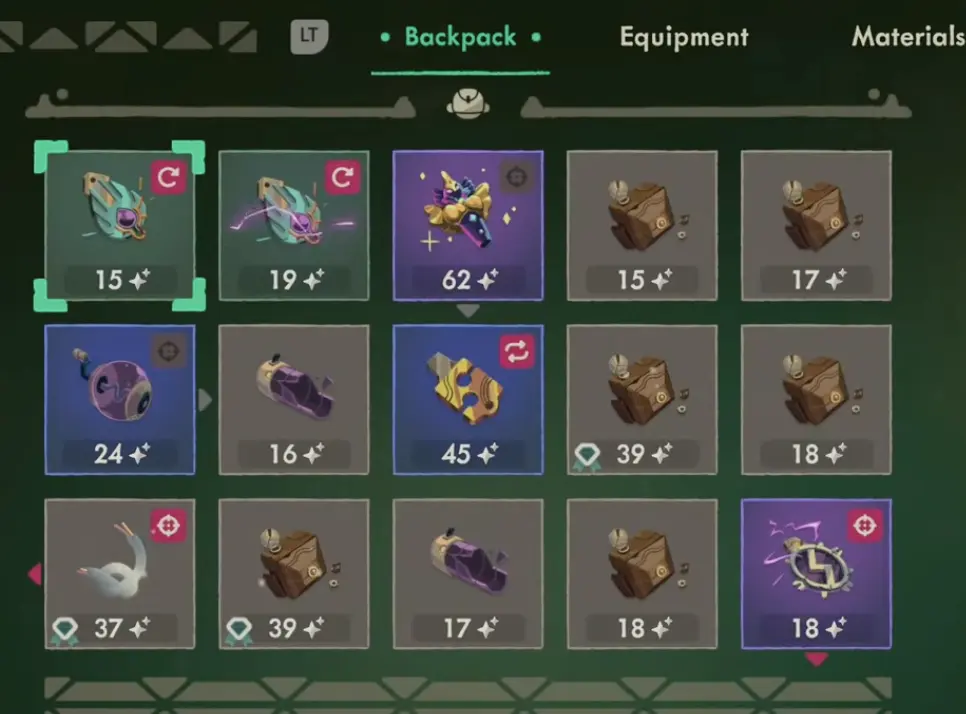 Moonlighter 2 full backpack forcing a choice between relics during a dungeon run