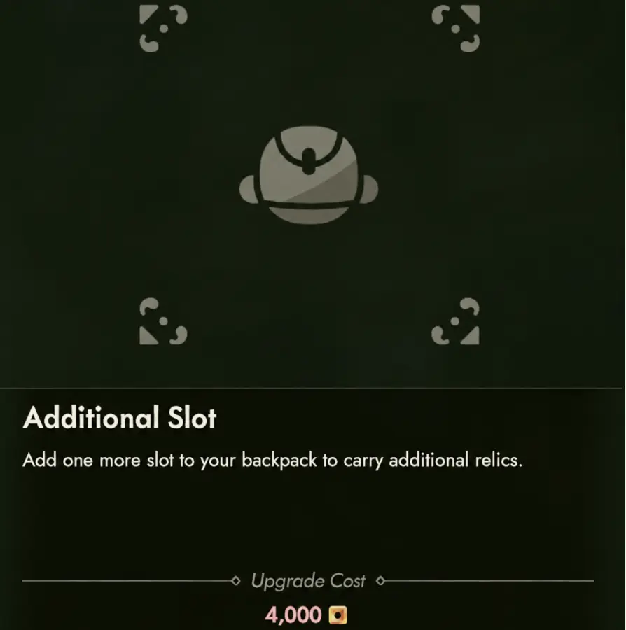 Moonlighter 2 Additional Slot backpack upgrade costing 4000 Gold