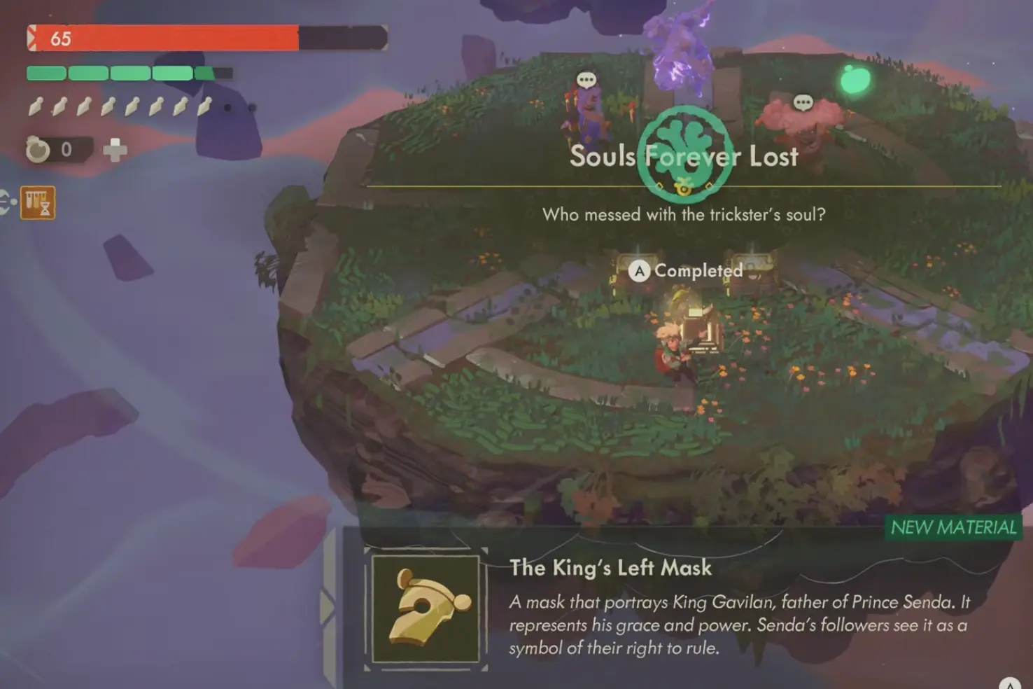 Moonlighter 2 Left King's Mask reward after defeating Senda
