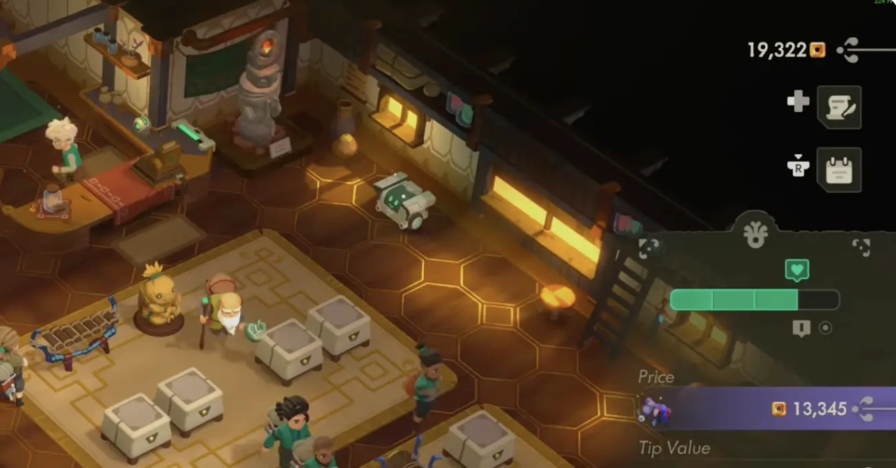 Moonlighter 2 premium relic selling for 13345 Gold during a shop shift