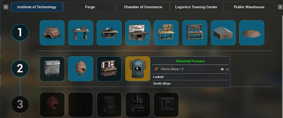 Nuclear Epoch Elemental Furnace unlock requiring Flame Stone x2