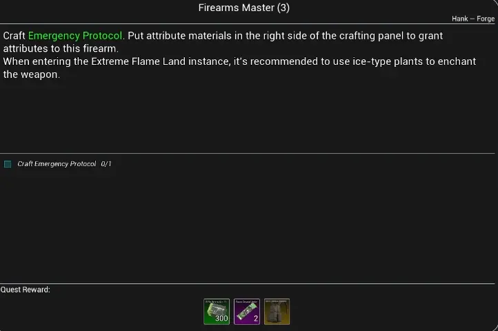 Nuclear Epoch Emergency Protocol ice attribute crafting quest