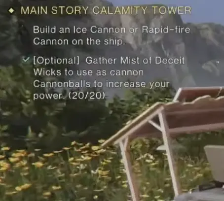Main story objective requiring an Ice Cannon or Rapid-fire Cannon to be built on the ship
