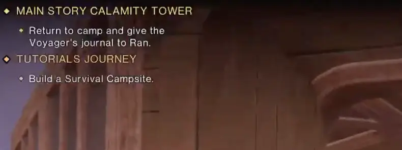 Main story objective directing the player to return the Voyager's Journal to Ran