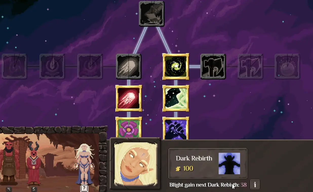 Blight Tree route toward Warpath in Orc Incremental