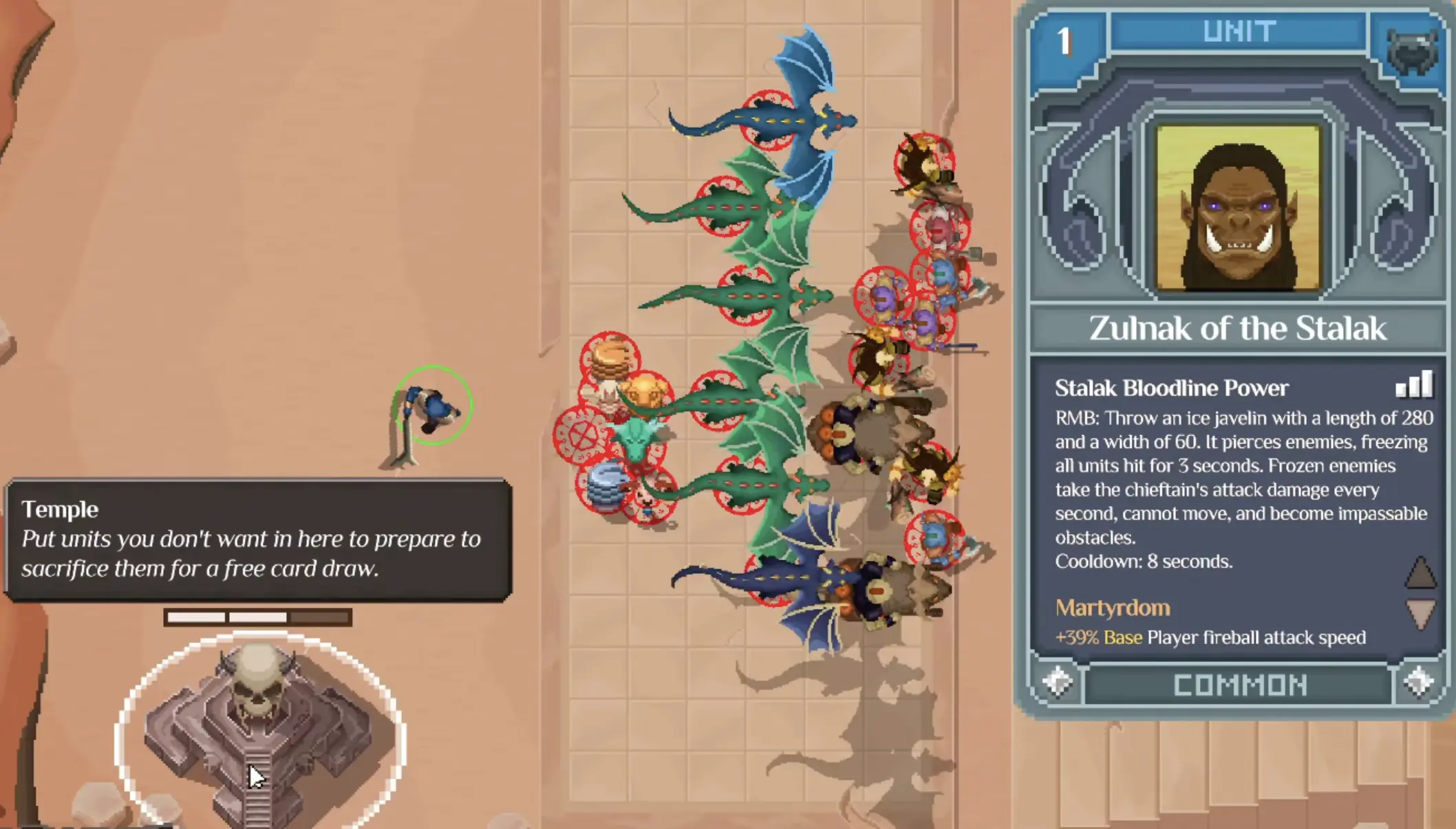Chieftain Martyrdom bonus shown beside the Temple in Orc Incremental