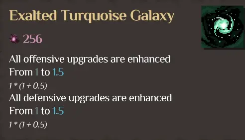 Exalted Turquoise Galaxy costing 256 Blight in Orc Incremental