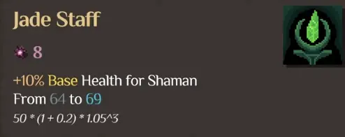 Jade Staff increasing Shaman base health in Orc Incremental