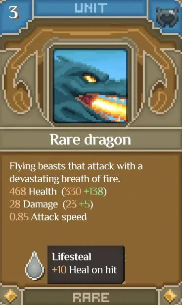Rare Dragon with Life Steal in Orc Incremental