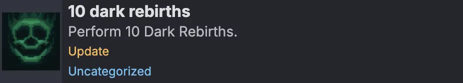 Ten Dark Rebirths achievement in Orc Incremental