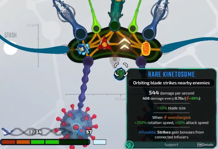 Kinetosome Orbiting Blade connected to a hybrid Freeze build in Pathogenic