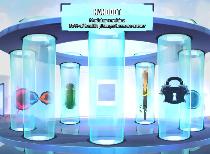 Nanobot Modular Machine trait converting half of Health pickups into Armor