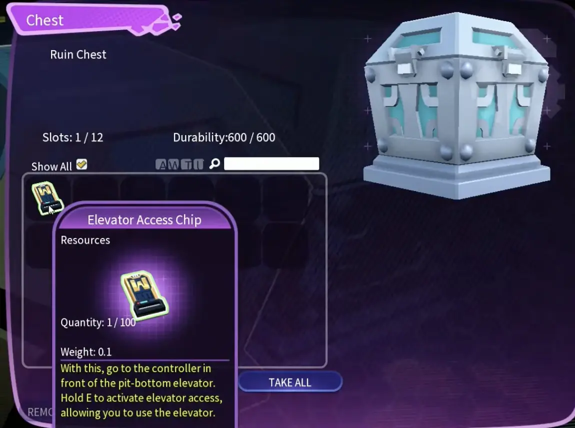 Elevator Access Chip found inside Cave 2 in PixARK Terracrypt