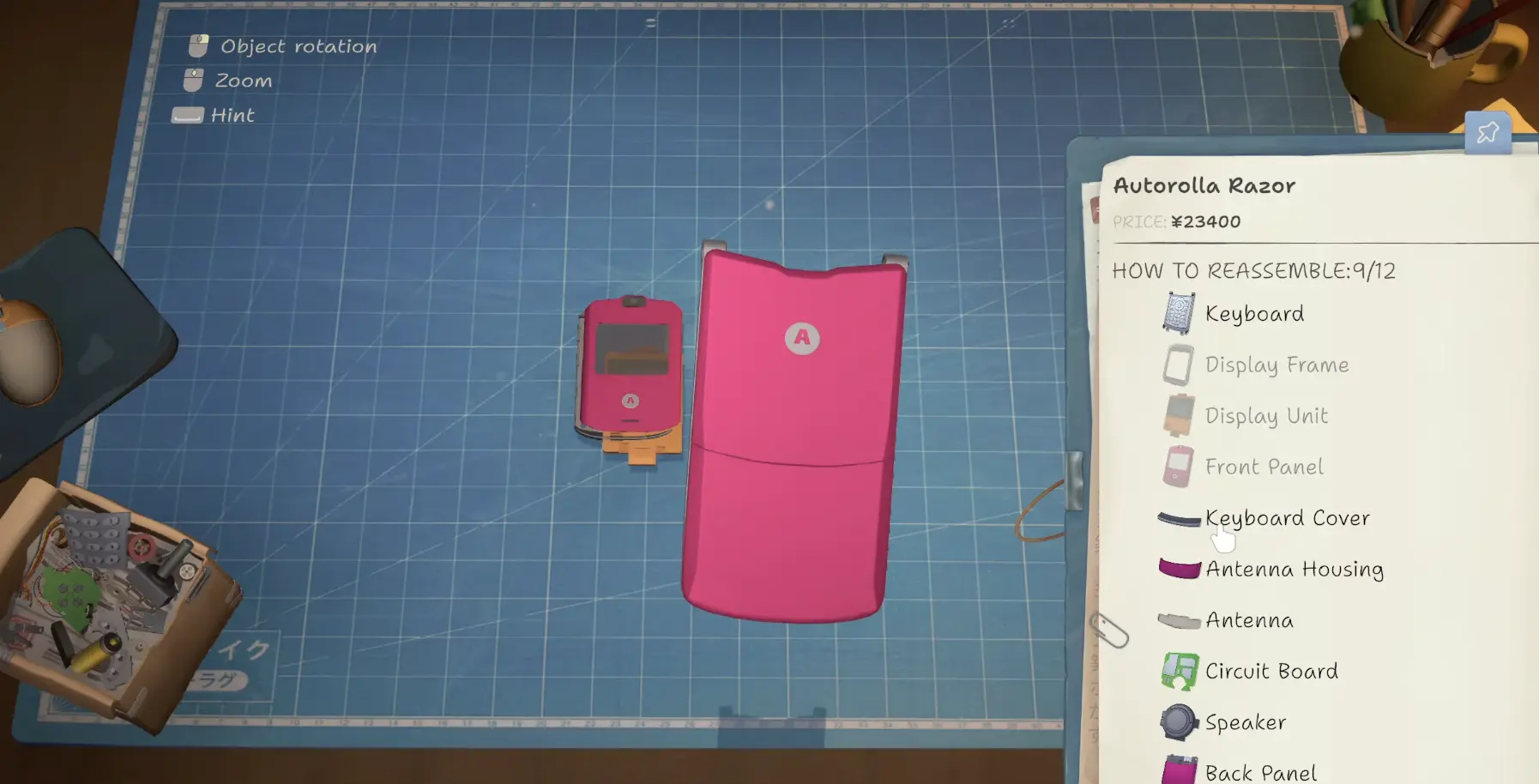 ReStory device being rotated because a correct reassembly part will not attach