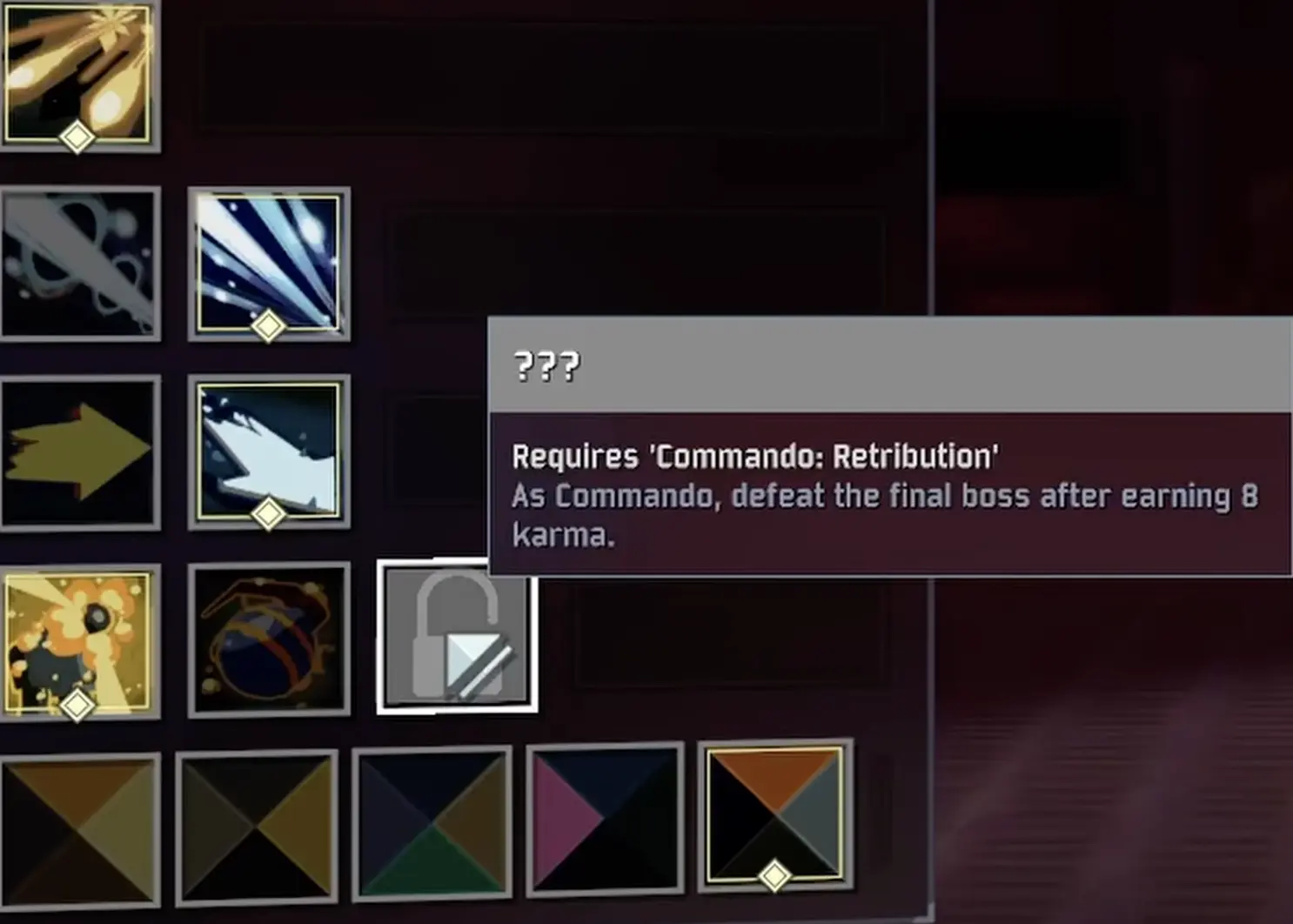 Karma information associated with Commando's Retribution challenge
