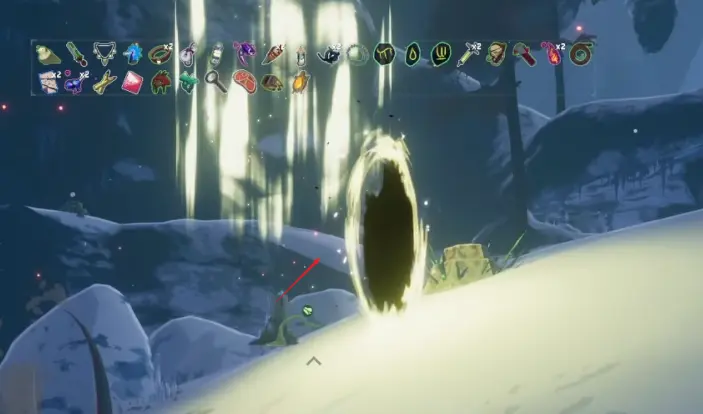 Glowing Ritual Portal leading to Soulbound Threshold after the Soul-binding Teleporter encounter