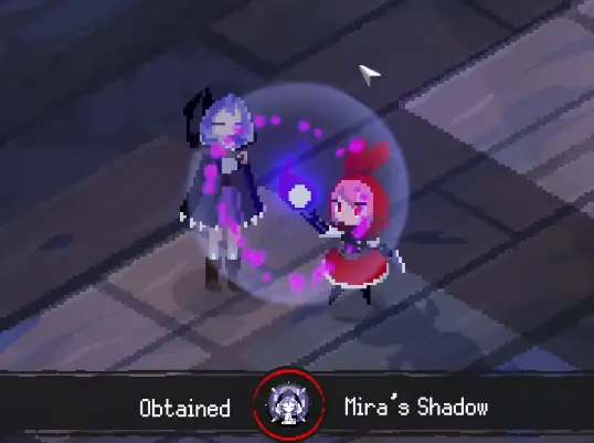 Ruby obtaining Mira's Shadow from Mira in True Difficulty