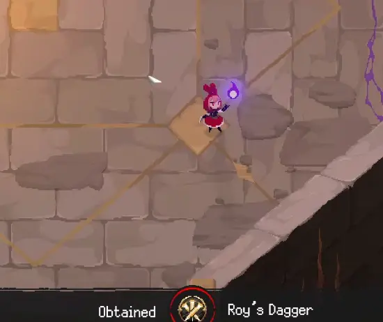 Ruby obtaining Roy's Dagger in Rubinite