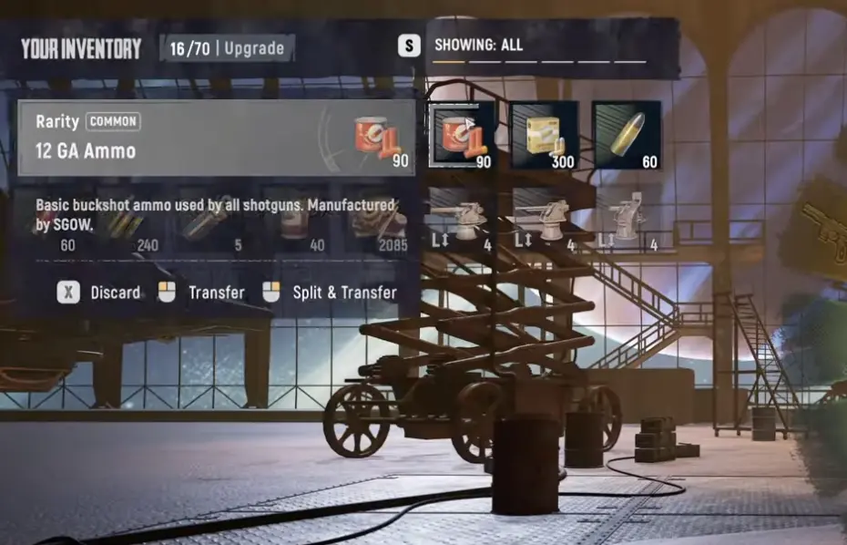 SAND Raiders first loadout with food, weapons, ammo, and cannon supplies