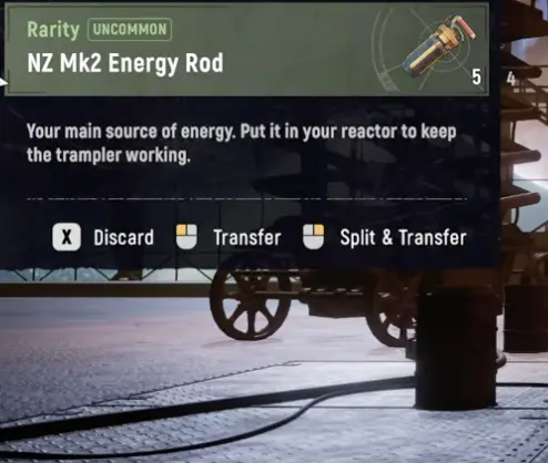 SAND Raiders Energy Rod used as the main reactor power source