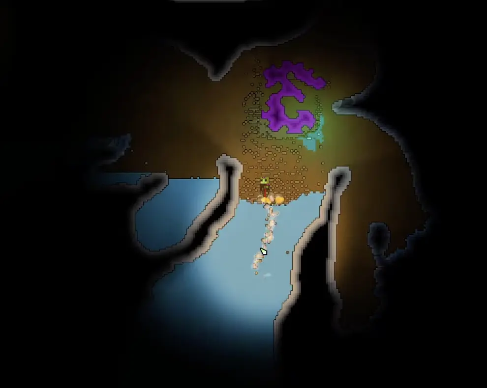 Sandustry underground arrow pointing toward an Artifact puzzle route
