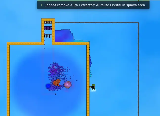 Sandustry Auralite Crystal growth forming around an Aura Extractor