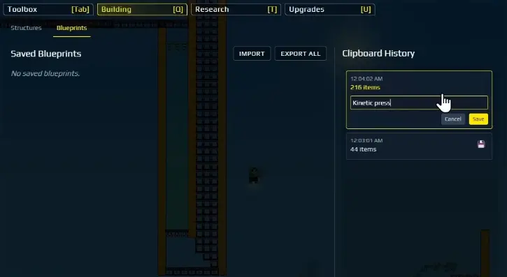 Sandustry saved Blueprint being exported as a Blueprint string