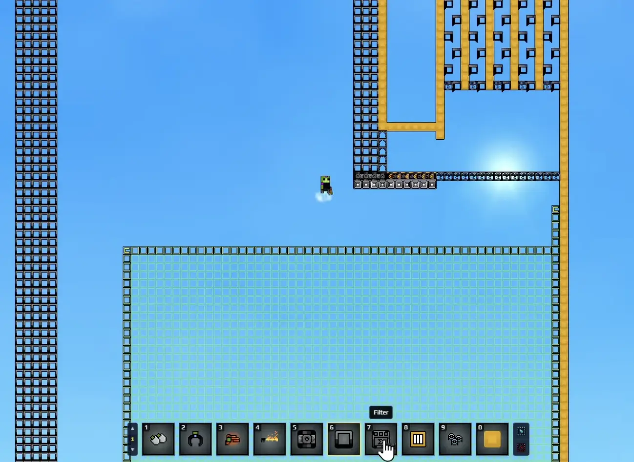 Sandustry Burnt Residue filter and Launcher route leading toward a Kinetic Press