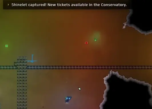 Sandustry Shinelet capture showing new Conservatory tickets are available