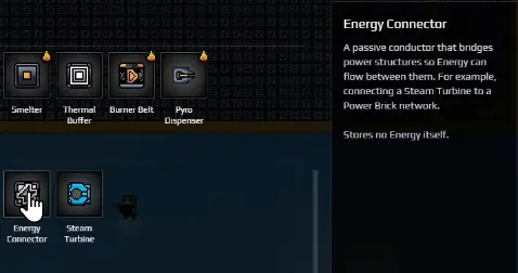 Sandustry Energy Connectors linking Power Bricks and Steam Turbine generation