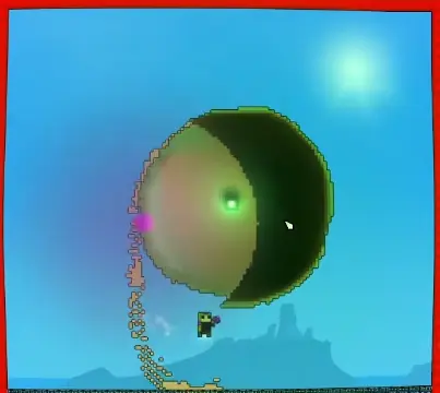 Sandustry Void Gun harvesting a larger burst of Sand from the Fluxbound Stratacore