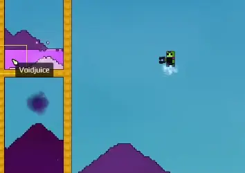 Sandustry Void Petals reacting with Moonhop to produce Void Juice