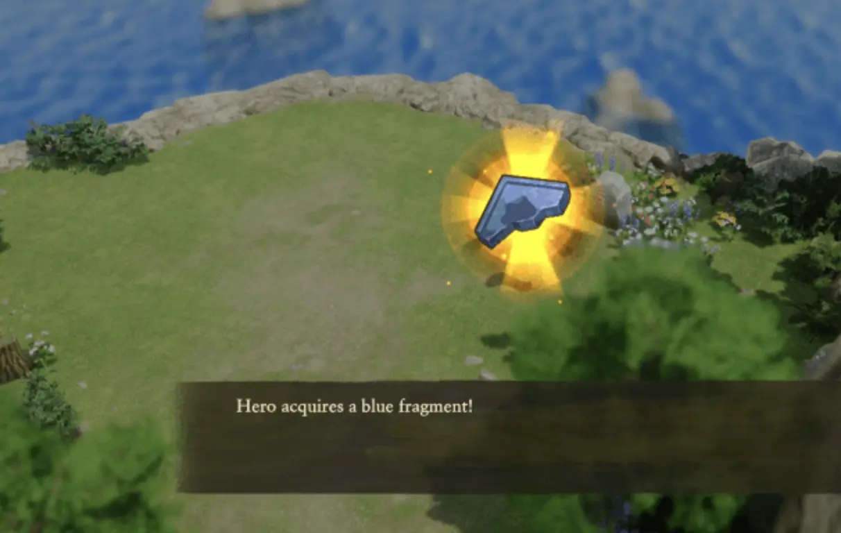 Aishe giving Blue Fragment