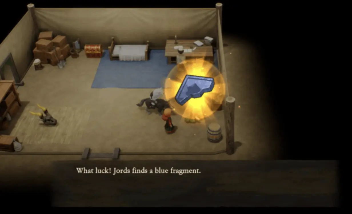 Blue Fragment in Dig Site Tent