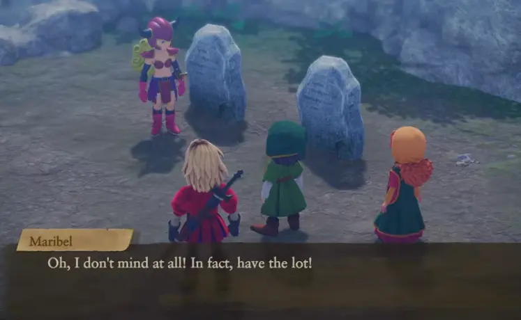 Matilda handing over the Flower Seeds in the Forest Cemetery DQ7.