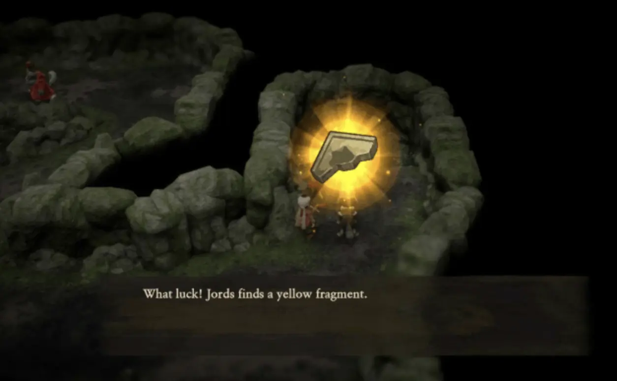 Yellow Fragment in Poolside Cave Past