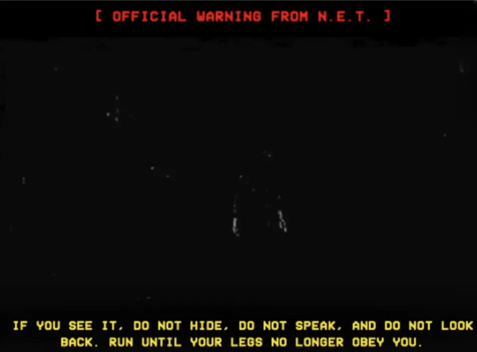 Shift At Midnight Dentist warning telling the player not to hide, speak or look back