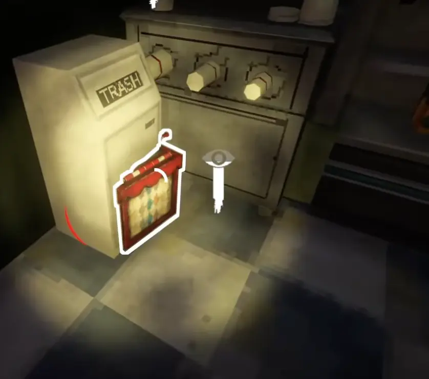 Shift At Midnight Jack-in-the-Box Music Box found beside floor-level trash-bin clutter