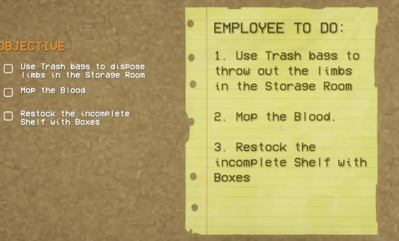 Shift At Midnight opening task list showing the jobs a solo player must prepare before serving customers
