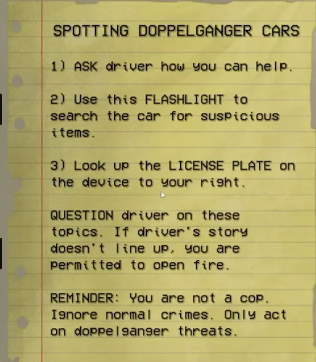 Shift At Midnight gas-pump instructions used during a solo driver transaction