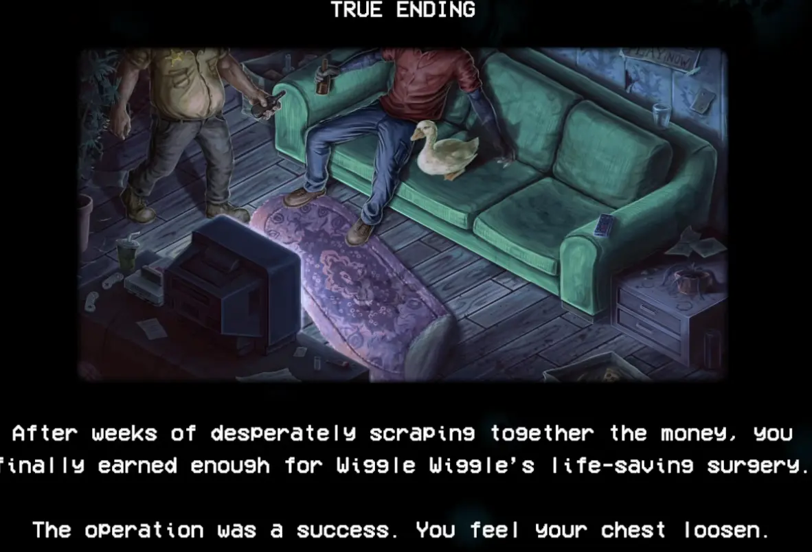 Shift At Midnight True Ending showing the pet alive after successful surgery