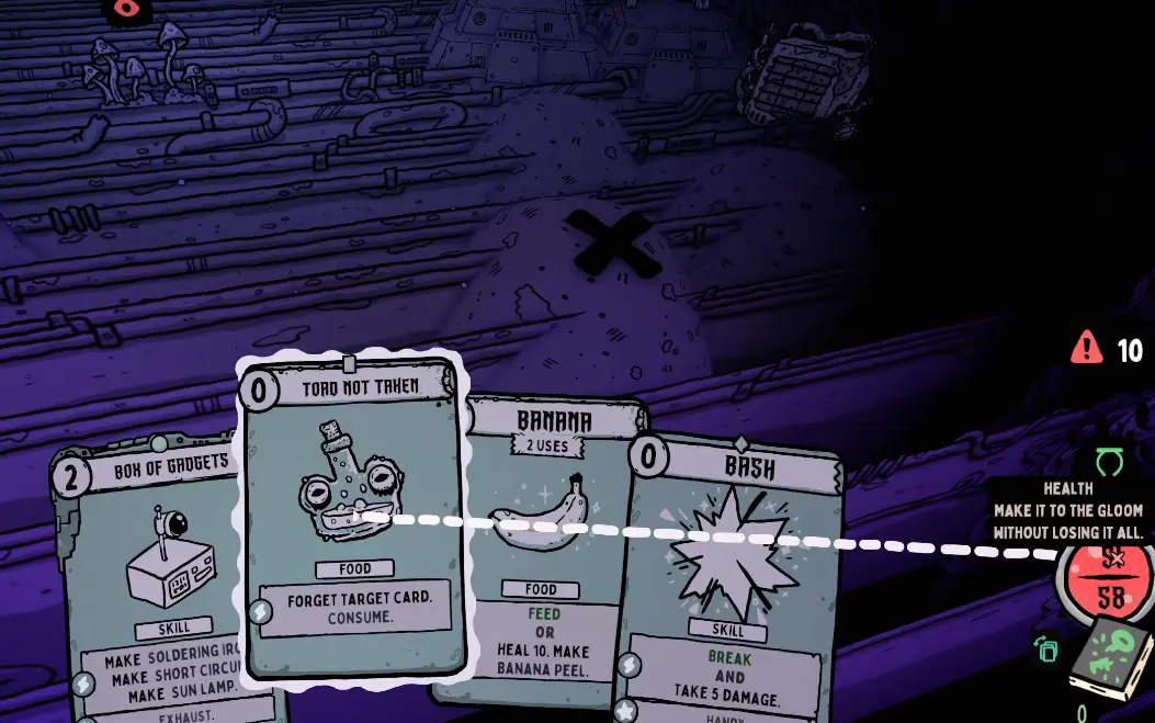 Shroom and Gloom Facility Toad interaction used to remove a card