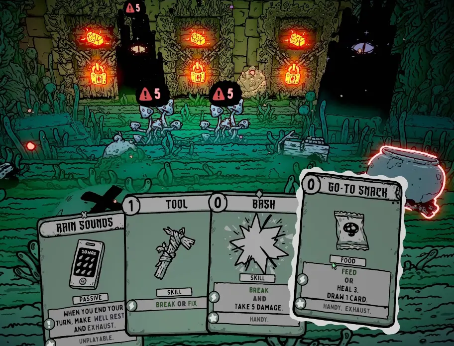 Shroom and Gloom Forgotten Path camp with rising threat