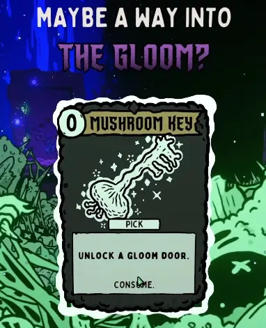 Shroom and Gloom Mushroom Key used to unlock the Gloom Door