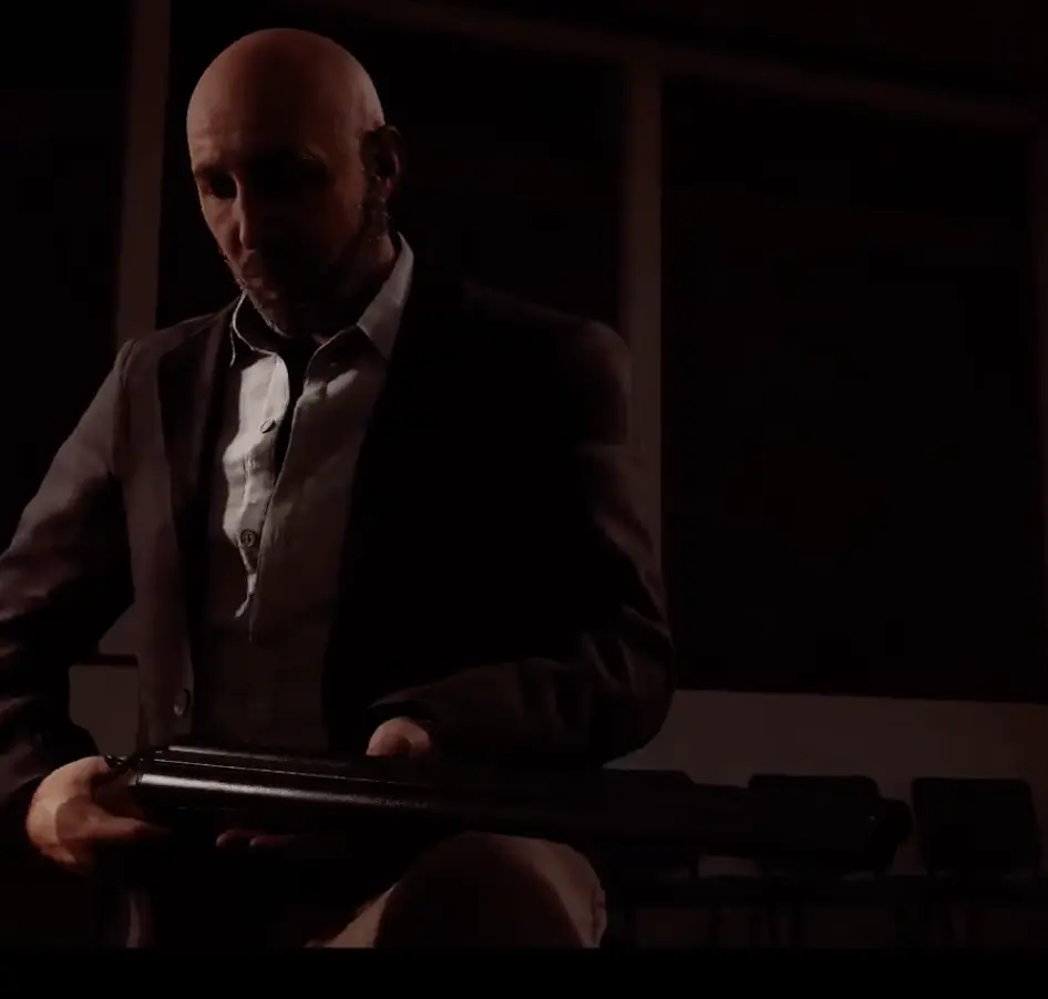 Richard collecting the shotgun during Silent Hill Townfall Part 5